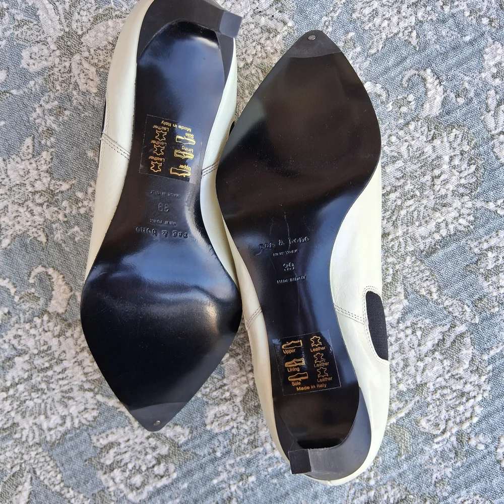 🛍 Rag & Bone Beha Chelsea Stiletto Pull-On Heeled Boots Italian Calf Leather - Picture 11 of 15